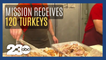 Mission at Kern County receives 120 turkeys from Kern County Probation Department