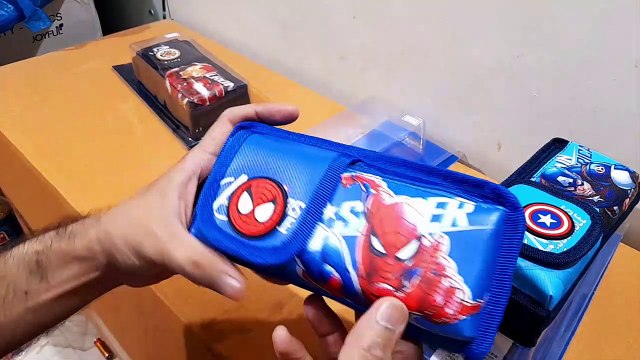 Unboxing and Review of ironman, Captain America, Spiderman flip 2 chain pencil pouch