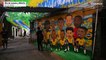 Favela da Rocinha decorada para a estreia do Brasil no Mundial do Qatar