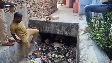 The miscreants threw the dedication plaque into the drain