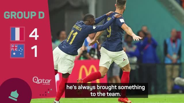 Dembélé lavishes praise on France joint top-scorer Giroud