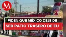 Activistas protestan afuera del consulado de Estados Unidos en Baja California