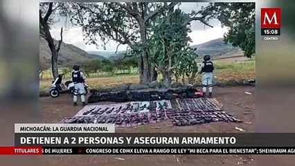 Guardia Nacional aseguró armamento y detuvo a dos personas en Michoacán