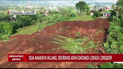 Seorang Ayah Meratapi Timbunan Longsor Akibat Gempa Cianjur, Mencari 2 Anaknya yang Hilang