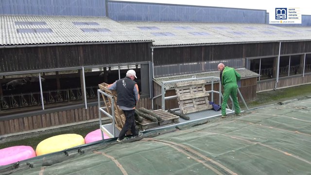 Passerelle mobile sur silo à maïs / Prévention des chutes de hauteur