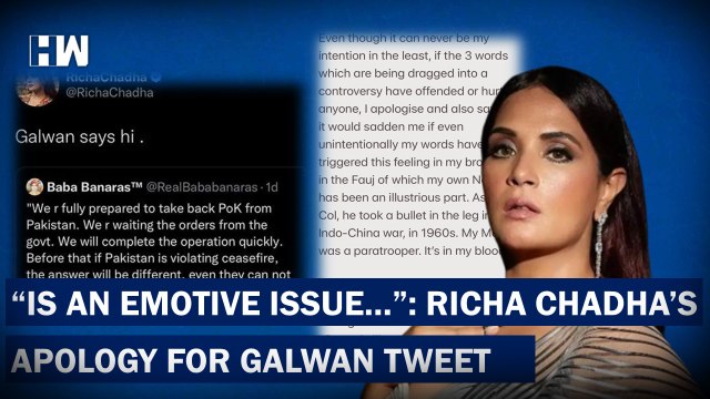 Actor Richa Chadha Apologises Amid Backlash Over Galwan Says Hi Tweet