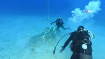 Sualtı arkeoloji kazısı için balıkçı ağları temizlendi
