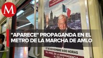 Trabajadores del STC Metro se deslindan de la colocación de carteles para promover la marcha de AMLO