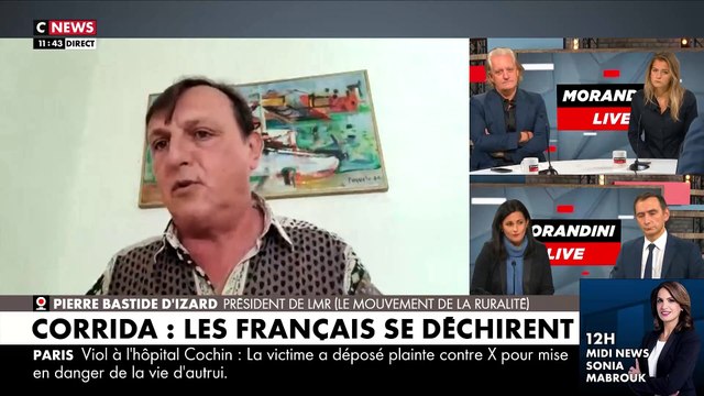Revoir l'accrochage ce matin entre Jean-Marc Morandini et un défenseur de la corrida, ce matin, en direct sur Cnews, sur la souffrance des taureaux
