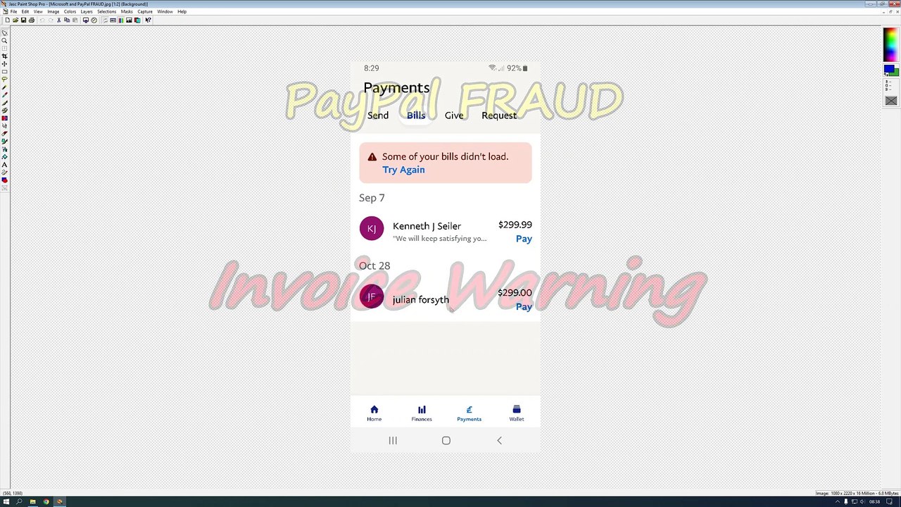 PayPal FRAUD Invoice Warning