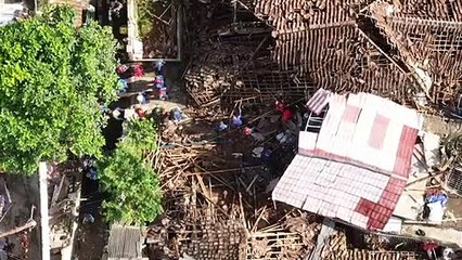 Aerial images show Indonesia quake rescue