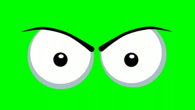 Green screen angry eyes vector set