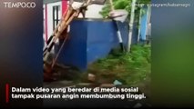 Penampakan Pusaran Angin Puting Beliung di Lebak Banten