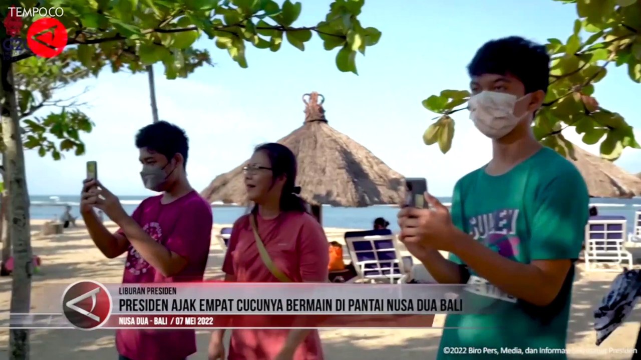 Berlibur ke Pantai Nusa Dua, Presiden Jokowi Ajak Keempat Cucunya