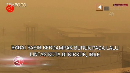 Badai Pasir Ubah Langit Irak Jadi Kuningdan Ganggu Arus Lalu Lintas