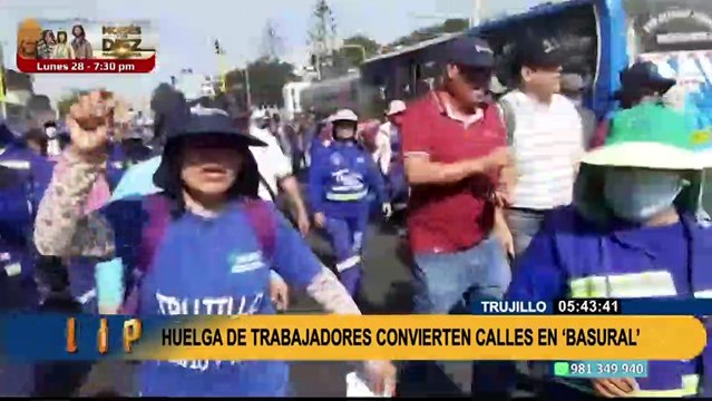 Principales calles de Trujillo invadidas de basura tras huelga de trabajadores de limpieza
