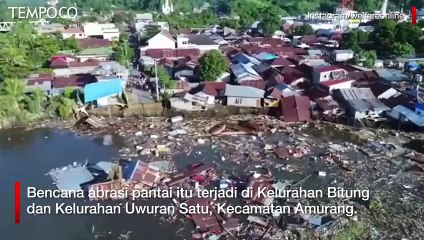 Detik detik Abrasi Pantai di Amurang Robohkan Rumah dan Jembatan