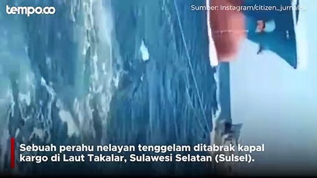 Kapal Kargo Tabrak Kapal Nelayan di Laut Takalar, Kerugian Ditaksir Rp 1 Miliar