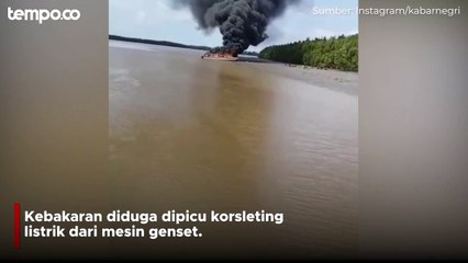 Speed Boat Terbakar Di Kalimantan Utara, Terpaksa Berlabuh Ke Perairan Berlumpur