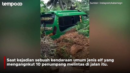 Elf Ini Nyaris Terjun ke Jurang Akibat Terseret Longsor di Tasikmalaya