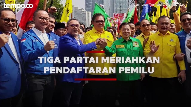 Hebohnya Golkar, PPP dan PAN saat Daftar Pemilu ke Kantor KPU