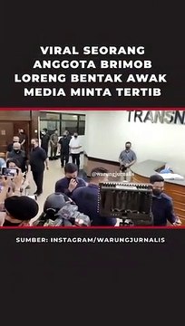 Viral Seorang Anggota Brimob Loreng Bentak Awak Media Minta Tertib