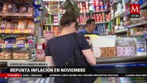Repunta inflación en noviembre; sube canasta básica a mil 200 pesos