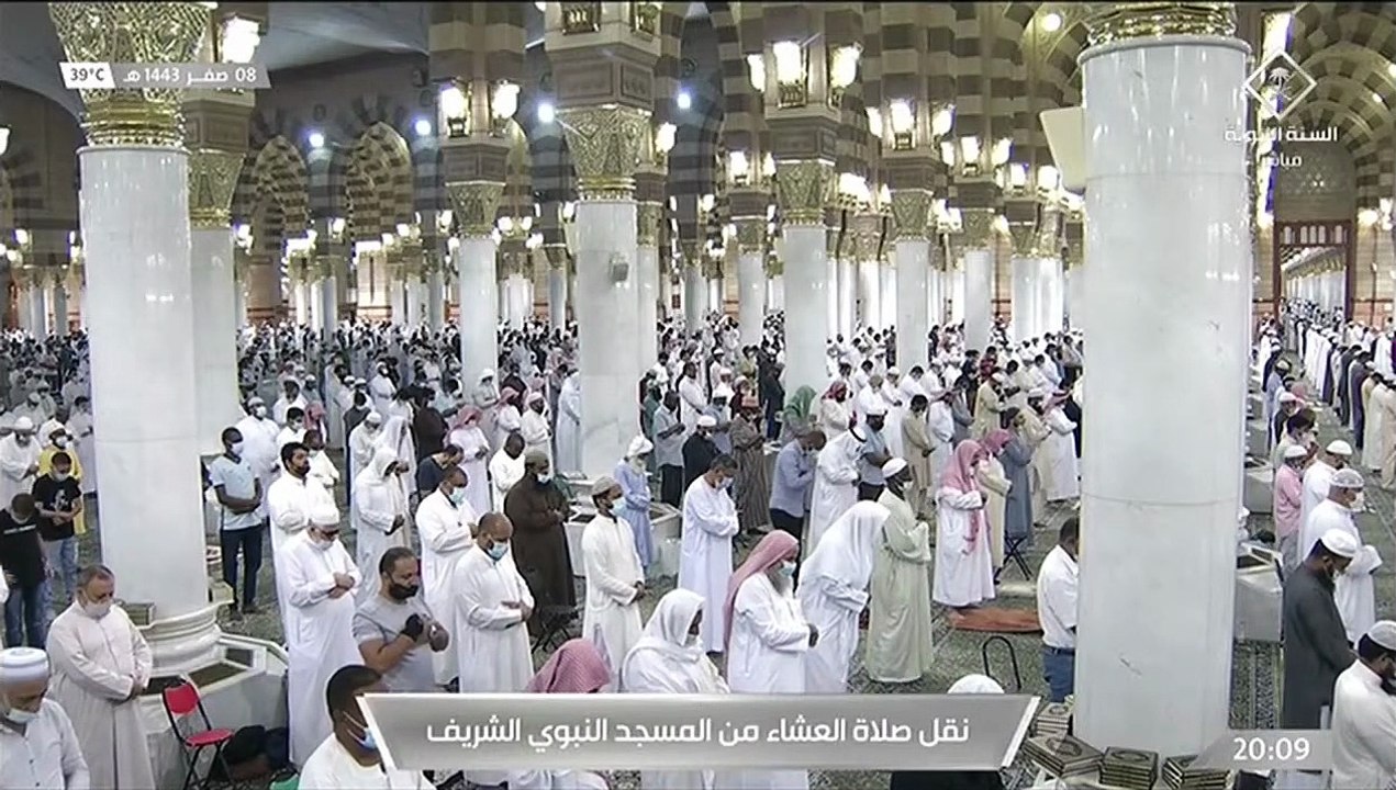 صلاة العشاء من #المسجد_النبوي_الشريف  بـ #المدينة_المنورة - الأربعاء 14430208هـ