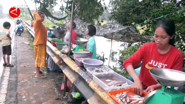Banjir di Kalimantan Tengah Jadi Berkah Tersendiri Bagi Pencari Ikan