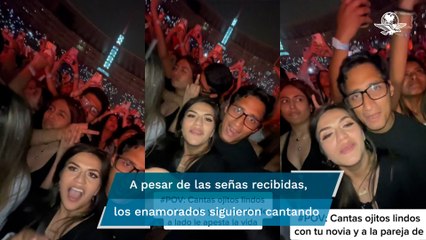 Mujer trata de arruinar a una pareja su momento de amor en concierto de Bad Bunny y se viraliza 
