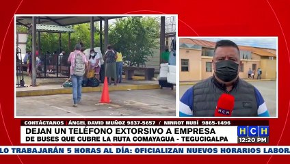 ¡Terror! Dejan teléfono extorsivo a empresa de buses de Comayagua