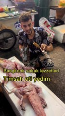 Bangkok'ta timsah eti yedi, mağrifet gibi İnstagram'da paylaştı