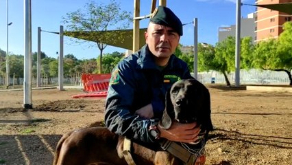 El agente Israel explica como el perro Ronin encontró a una persona desaparecida