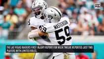 Week 12  Las Vegas Raiders First Injury Report