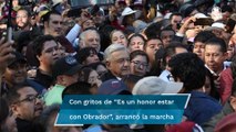 AMLO encabeza marcha del Ángel de la Independencia al Zócalo Por 4 años de su gobierno