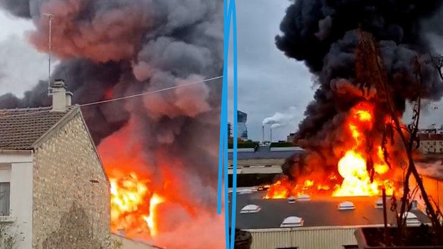 Un entrepôt de 4000m2 détruit par les flammes à Ivry-sur-Seine