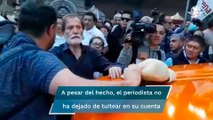 Durante marcha de AMLO, Epigmenio Ibarra sufre descompensación