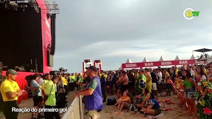 Reação da torcida brasileira aos gols