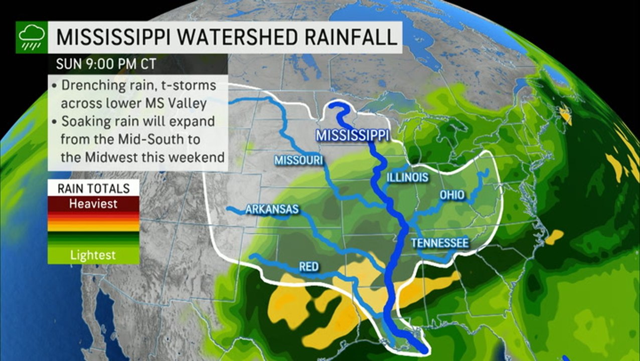 Snow and thunderstorms from the Southwest to the Ohio Valley