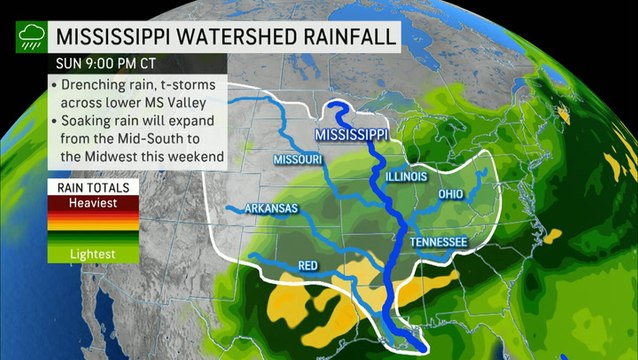 Snow and thunderstorms from the Southwest to the Ohio Valley