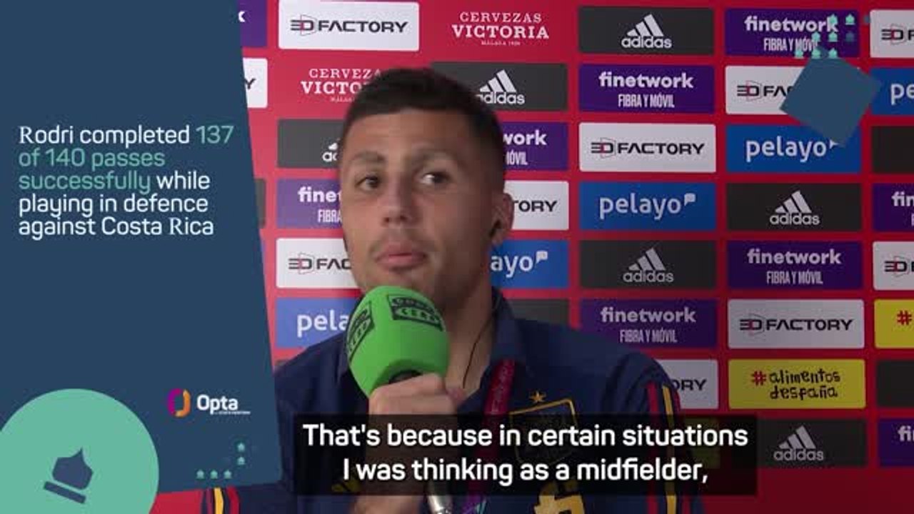 Rodri ready to continue as centre-back for Spain