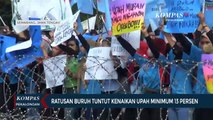 Ratusan Buruh Tuntut Kenaikan Upah Minimum 13 Persen