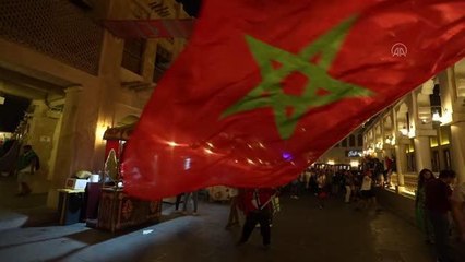 Faslı taraftarlar milli takımlarına destek gösterisinde bulundu