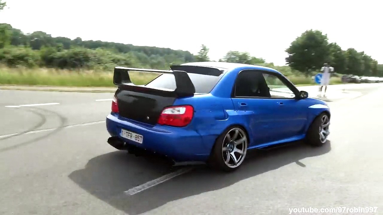 Tuned - Modified Cars leaving a Carshow Turbo sounds- Donuts- Accelerations-