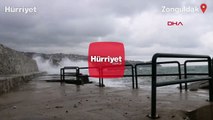 Zonguldak'ta kuvvetli yağış ve rüzgar nedeniyle balıkçılar denize açılamadı
