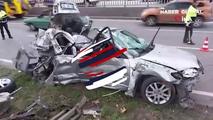 Parçalanan araçtan sağ çıktı