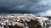 İstanbul'da gündüz geceye döndü! Kara bulutlar şehrin üzerini kapladı