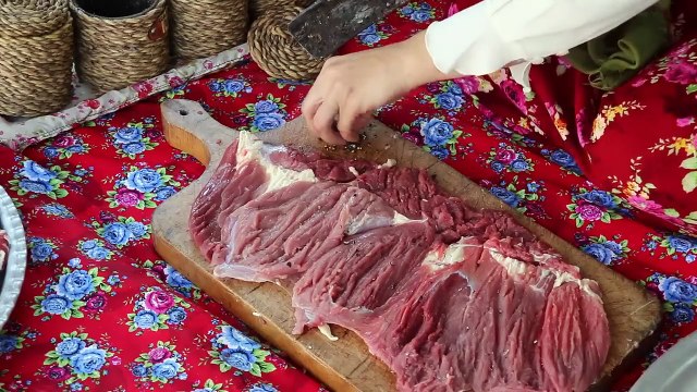 Cooking A Variety Of Red Meat And Vegetable Kebabs on Eid Al-Adha