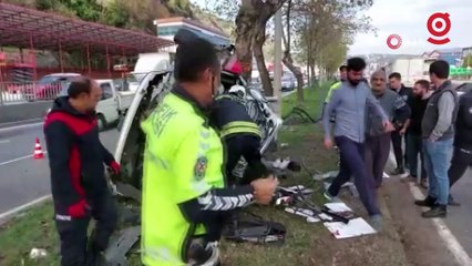 Parçalanan araçtan sağ çıktı