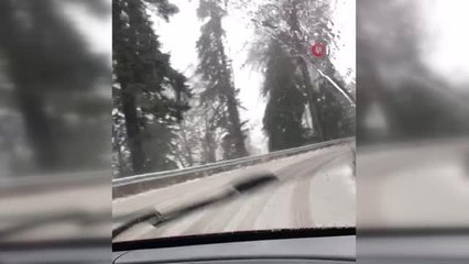 Yedigöller beyaz örtüyle kaplandı